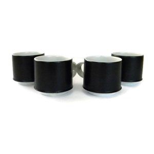 Contempo Frost Small Ceramic Coffee Cups, Black